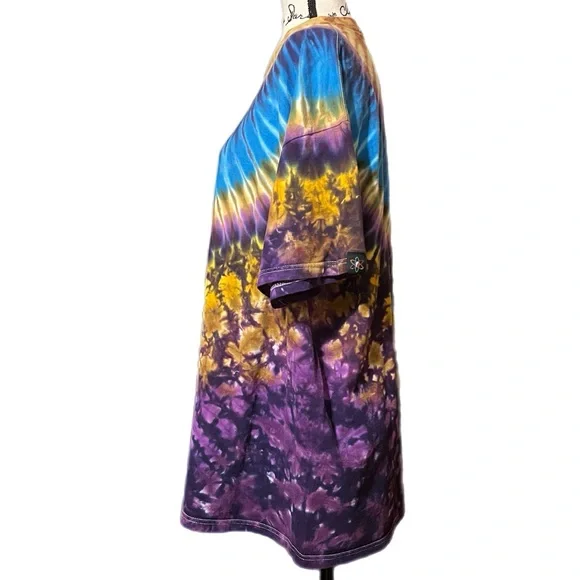 Jammin Dyes Purple/Tan Geodesic Tie-Dye Top Size 2XL - Picture 3 of 8